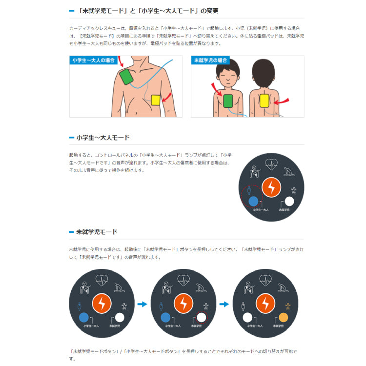小児対応AED　カーディアックレスキュー