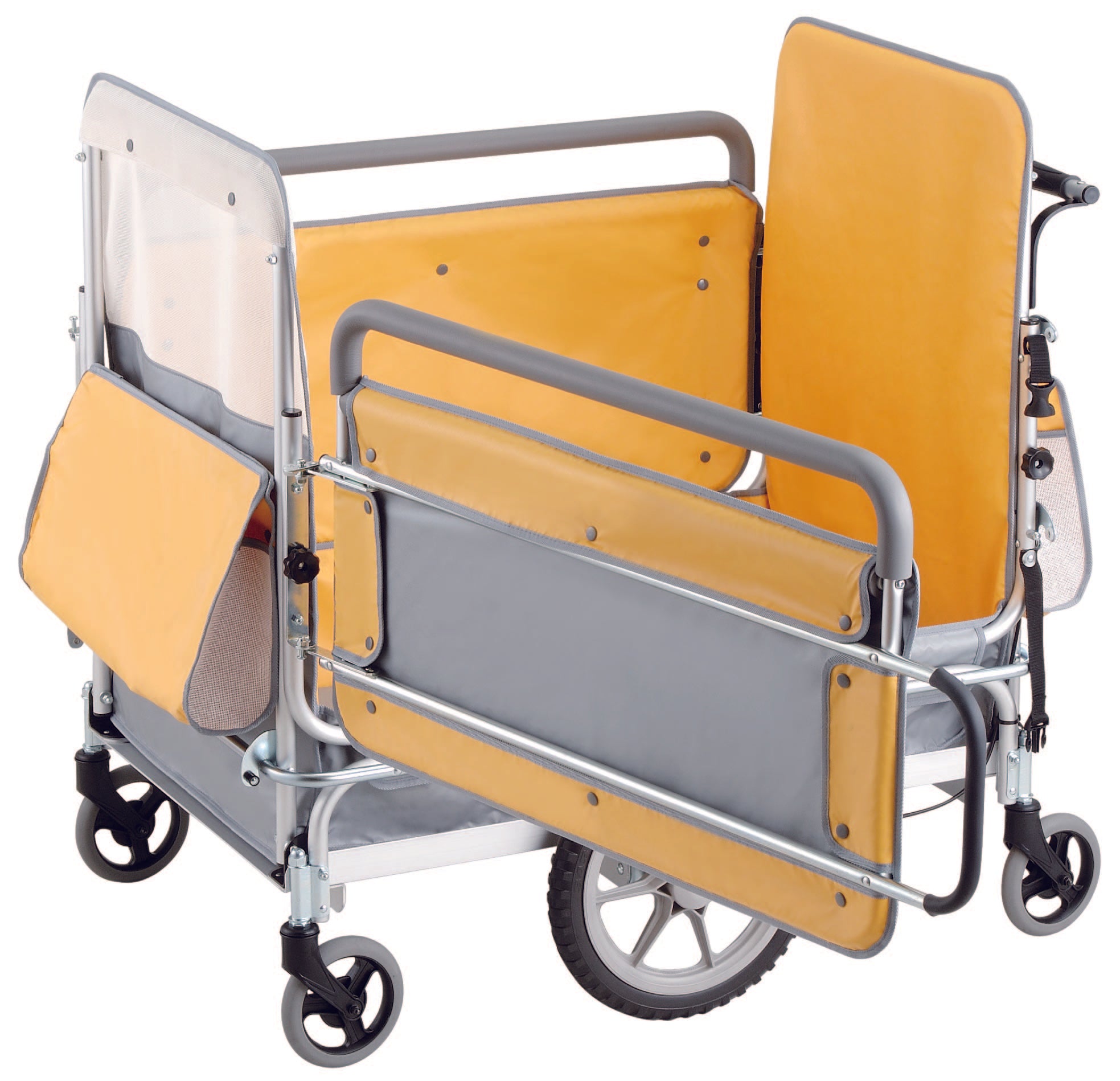 お散歩カート 五十畑工業 多人数用ベビーカート スワニーSS 両開きタイプ 避難車 保育園 託児所 大型ベビーカー 施設向け 日本製