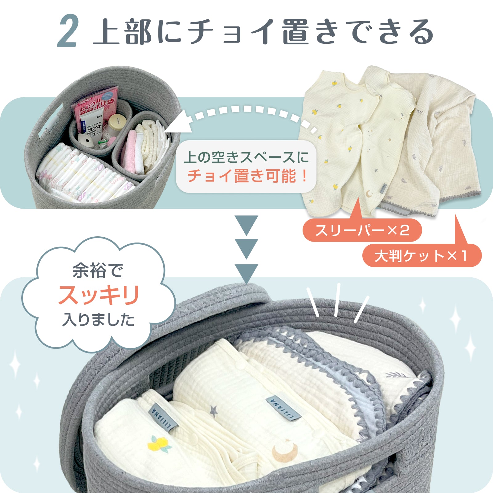 収納ボックス フタ付き コットンロープバスケット 収納 大容量 選べる ふた付き おむつストッカー おむつ収納 オムツストッカー おもちゃ入れ ストレージ 洗濯かご  キッズ ベビー ナチュラル モノトーン 北欧 インテリア おしゃれ シンプル リリアナ/LILIANA