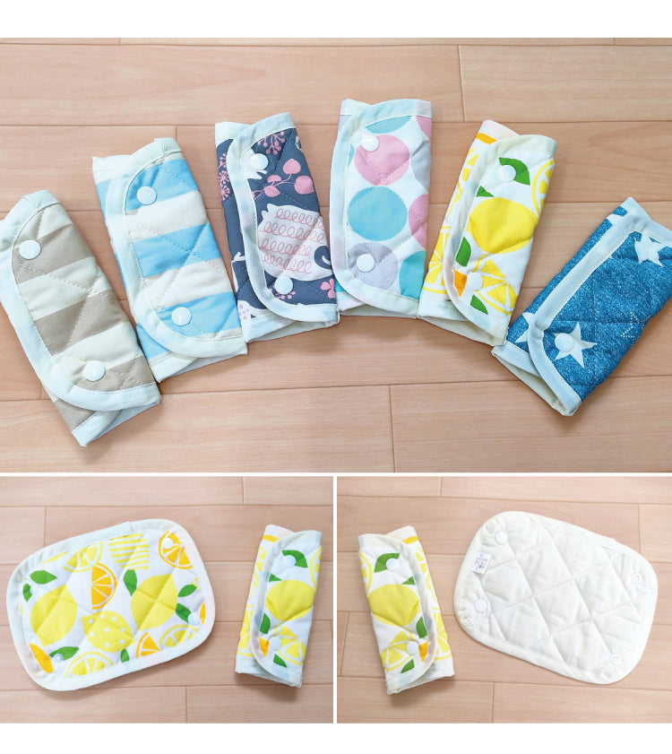 水筒 肩ベルトカバー 綿100％ 日本製 ベビーカー 抱っこ紐 よだれパッド おんぶ紐 チャイルドシート 肩紐カバー 新生児 赤ちゃん 衝撃防止 洗える シンプル かわいい スター ドット レモン くま ストライプ 北欧 おしゃれ 男の子 女の子 通園 遠足 運動会 メール便対応