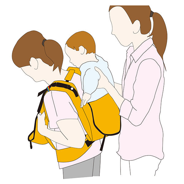 ベビー 0歳児用 2人抱きキャリー 避難用抱っこひも避難くん 保育所 託児所 専売 防災グッズ 赤ちゃん 乳児 幼児 園児 保育士 地震対策 水害 災害 防炎 おんぶ だっこ ベスト 持ち運び コンパクト たためる 安心 安全 非常時 緊急時 日本製 0歳