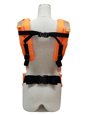 ベビー 避難用抱っこひも 避難くん 対面抱っこ・おんぶ用 1人抱きウェストベルトキャリー 防災グッズ ホイッスル付き 赤ちゃん 乳児 幼児 園児 保育士 オレンジ ネイビー 持ち運び コンパクト たためる 地震対策 水害 災害 防炎 非常時 緊急時 日本製 保育園 子ども園