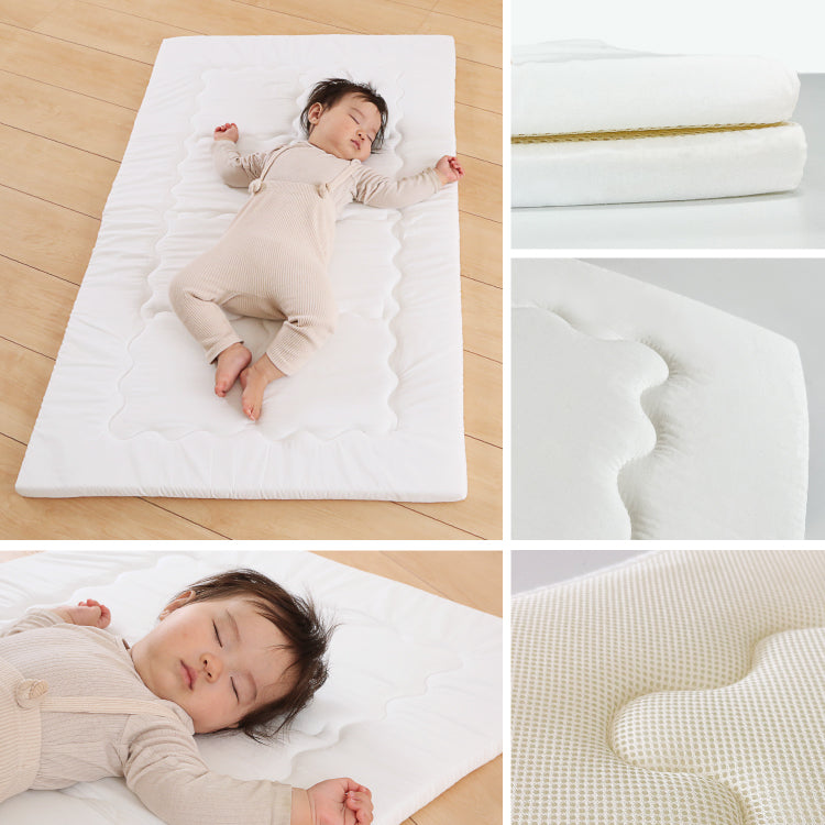 洗濯機で丸ごと洗える お昼寝敷きふとん ベビー 70×120cm | 敷き布団 70 120 洗濯機 洗える 新生児 乳児 敷きふとん お昼寝布団 保育園 幼稚園 持ち運び 無地 日本製