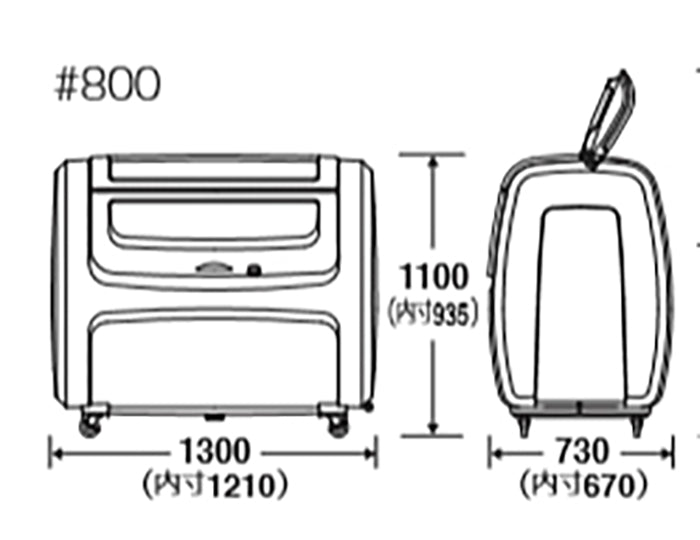 ダストボックスＤＸ ＃８００キャスター付｜業務用 受注生産品 ゴミ箱 ごみ 大型 800L キャスター付 蓋つき 排水栓付 カギ止め金具付 清潔 倉庫 ゴミステーション ゴミ置き場 ゴミ捨て場 集積所 リサイクル 環境 保育園 幼稚園 保育所