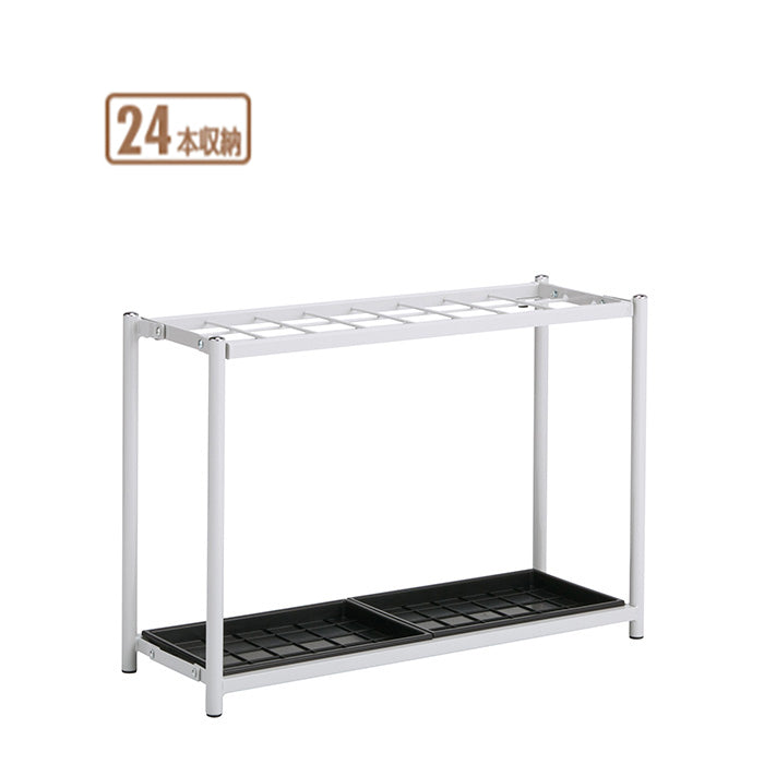 ニュー傘立　２４ ２４本立｜業務用 法人向け販売商品 受注生産品 傘立て 傘入れ かさ カサ 折り畳み式 スチール製 スタンド 大容量 大型 大きい 学校 保育園 幼稚園 保育所 子ども園 公共施設 ロビー 受付 玄関