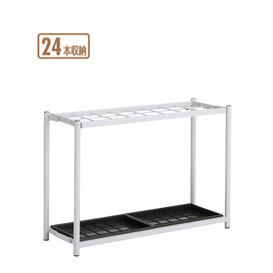 ニュー傘立　２４ ２４本立｜業務用 法人向け販売商品 受注生産品 傘立て 傘入れ かさ カサ 折り畳み式 スチール製 スタンド 大容量 大型 大きい 学校 保育園 幼稚園 保育所 子ども園 公共施設 ロビー 受付 玄関