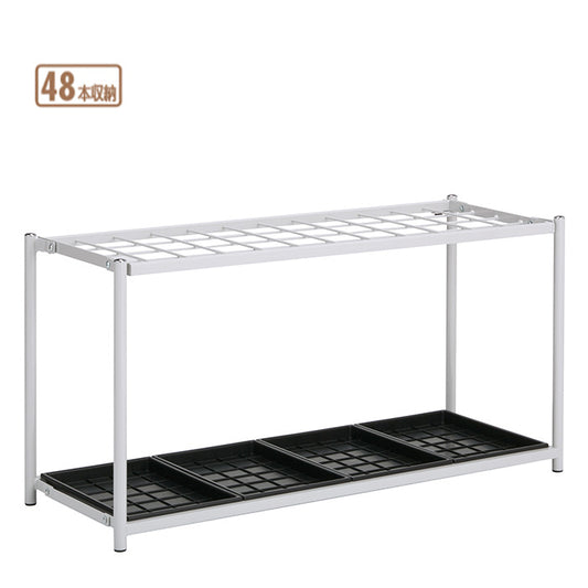 ニュー傘立　４８ ４８本立｜業務用 法人向け販売商品 受注生産品 傘立て 傘入れ かさ カサ 折り畳み式 スチール製 スタンド 大容量 大型 大きい 学校 保育園 幼稚園 保育所 子ども園 公共施設 ロビー 受付 玄関
