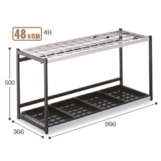 折りたたみ式傘立　Ａ型４８ ４８本立｜業務用 法人向け販売商品 受注生産品 傘立て 傘入れ かさ カサ 折り畳み式 スチール製 スタンド 大容量 大型 大きい 学校 保育園 幼稚園 保育所 子ども園 公共施設 ロビー 受付 玄関