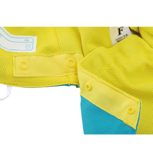 カラー帽子 保育園 |HN#41-TR|カラー園児帽 鹿の子ニット取外可 日除け付 アゴゴム付 つば裏/帽子裏/タレ裏:黄色 カラー帽子 体育 ハイテックカラー園児帽子 タレ付 UVカット 98% レッド ピンク ブルー イエロー グリーン キッズ UDK ラビットアース 宇高 |2点までメール便可