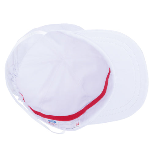 体操帽子 縁 体操帽 ツイル両面 体操帽子 六方型 アゴゴム付き 白裏赤線 |A#12-G| 体育帽子 スクールキャップ  S・M・L・LL・3L ネームタグ付き キッズ 園児 保育園 小学生 中学生 学校用 体育 子ども 耐久性  UDK ラビットアース 宇高 うだか |2点までメール便可