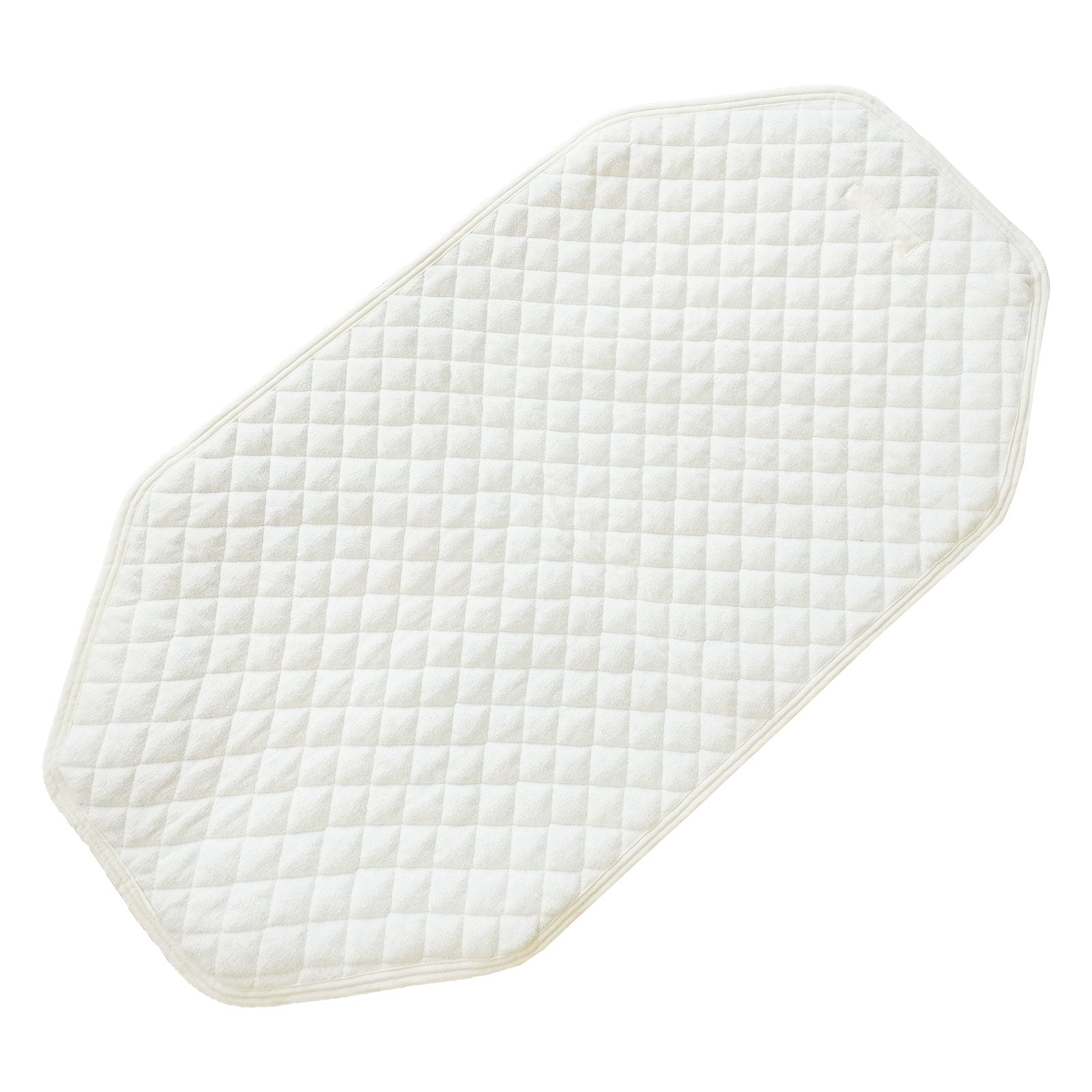 コットカバー パイル キルトタイプ 綿100％ 四隅ゴム付き お昼寝コット用キルトパッド 101×60／134×60／150×60cm スタンダード ミディアム ロング アイボリー コットン素材 洗濯OK 幼稚園 保育園 簡易ベッド用 裏メッシュ キルティングカバー 午睡コット 寝汗対策に◎ ネームタグ付き