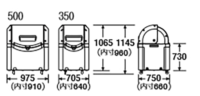 蓋軽量 ワイドペールST ８００キャスター付 800L リッチェル DS-259-080-0 集積場 代引決済不可 - 1